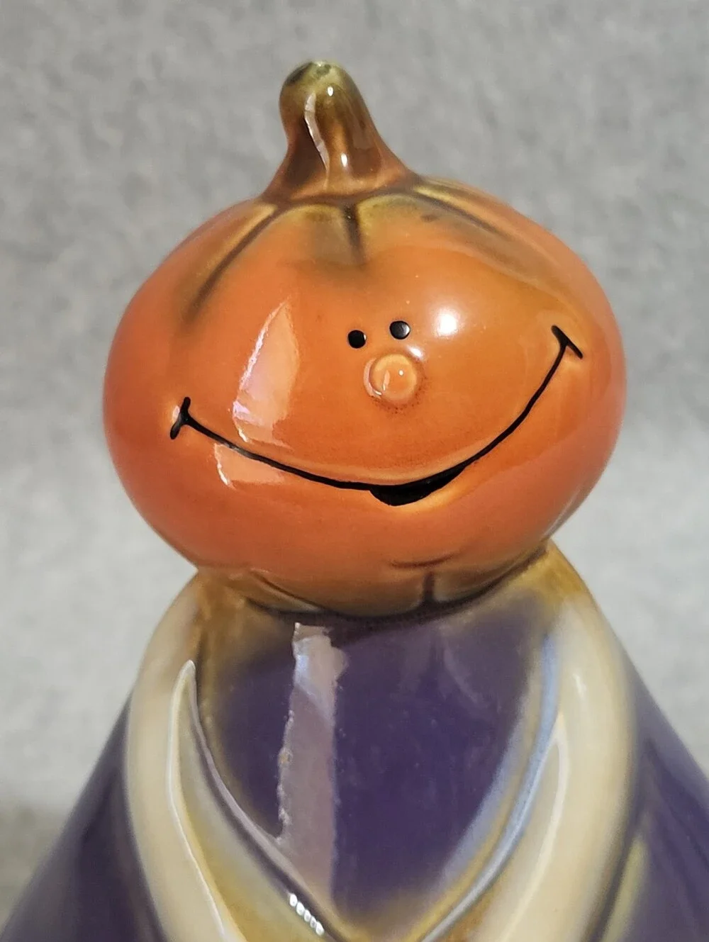 Vtg Tii Collections Halloween Pumpkin Bat Purse Ceramic Figurine Decor Retro MCM